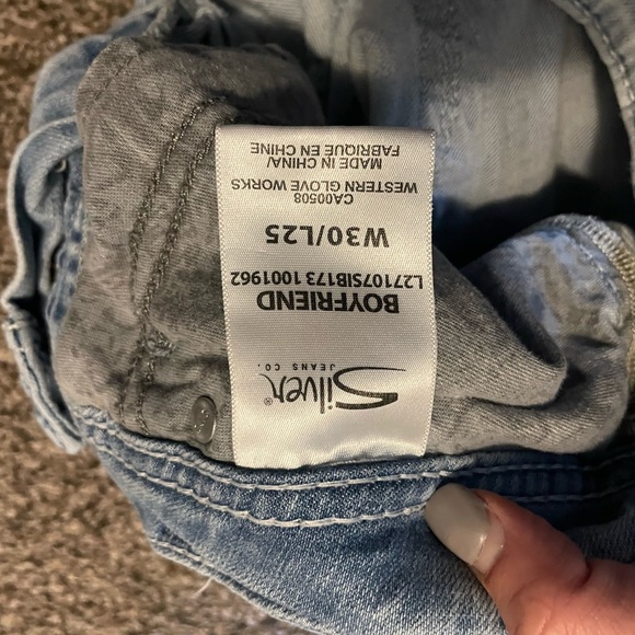 Silver Super Stretch Boyfriend Jeans - Picture 6 of 8